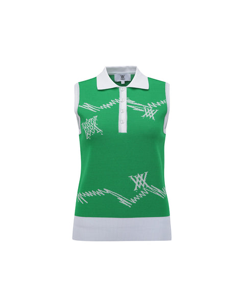 ANEW Golf Women's SM Logo Pattern Knit Vest - Green