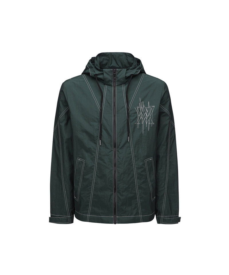 Men's Hoody Windbreaker Jacket - Green