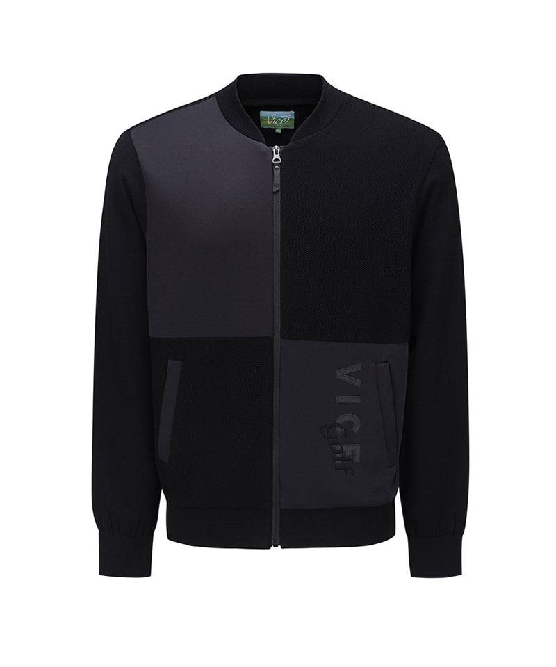 Vice Golf Atelier Men Jersey Block Zip Up - Black