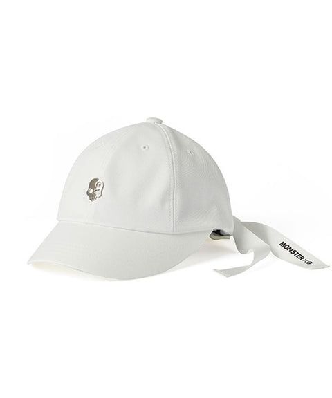 Monster G Ribbon Wide Ball Cap - White