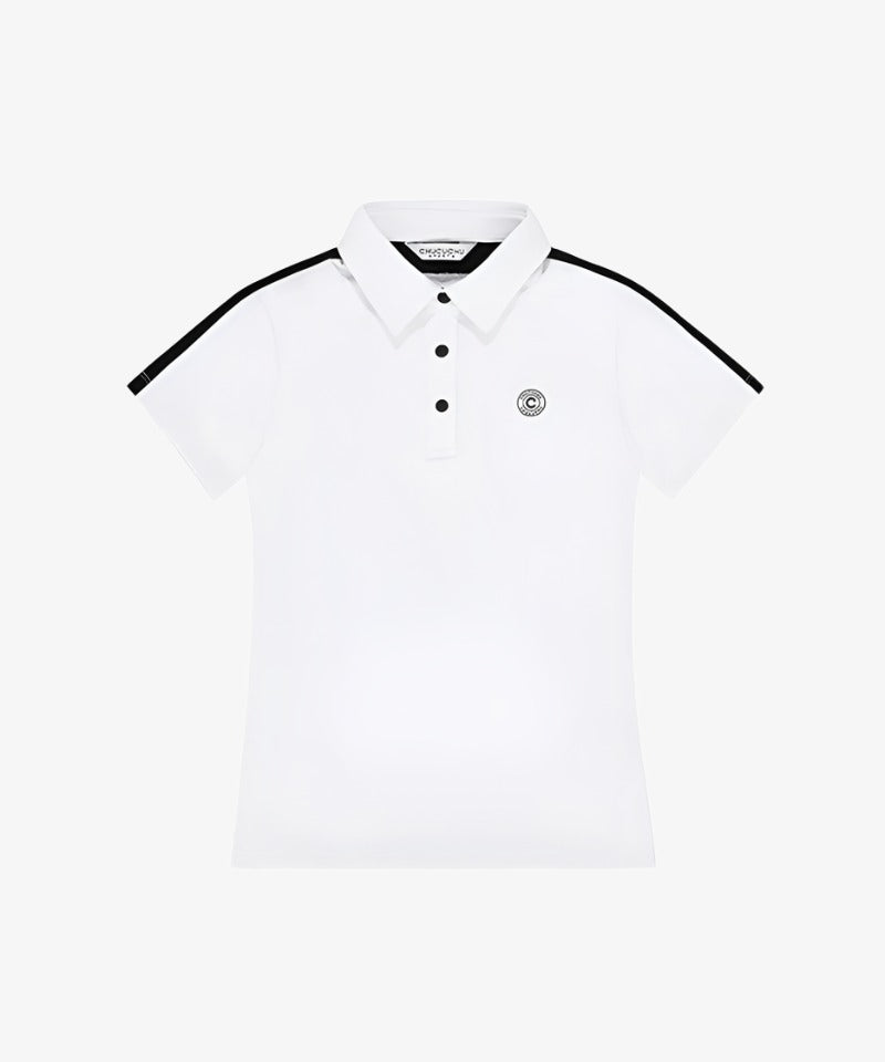 CHUCUCHU Shoulder Line Polo T-Shirt - White