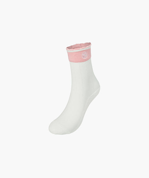 XEXYMIX Golf Non-Slip Braided Crew Socks - Pink