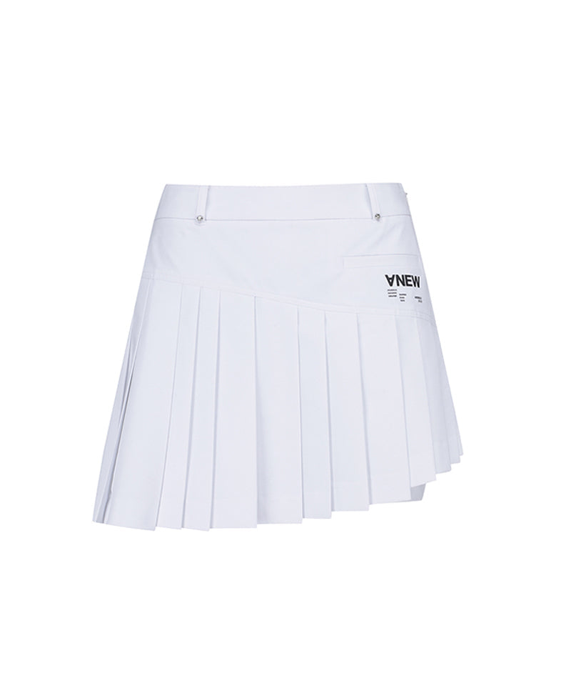 Women Pleats Half H/PT - White