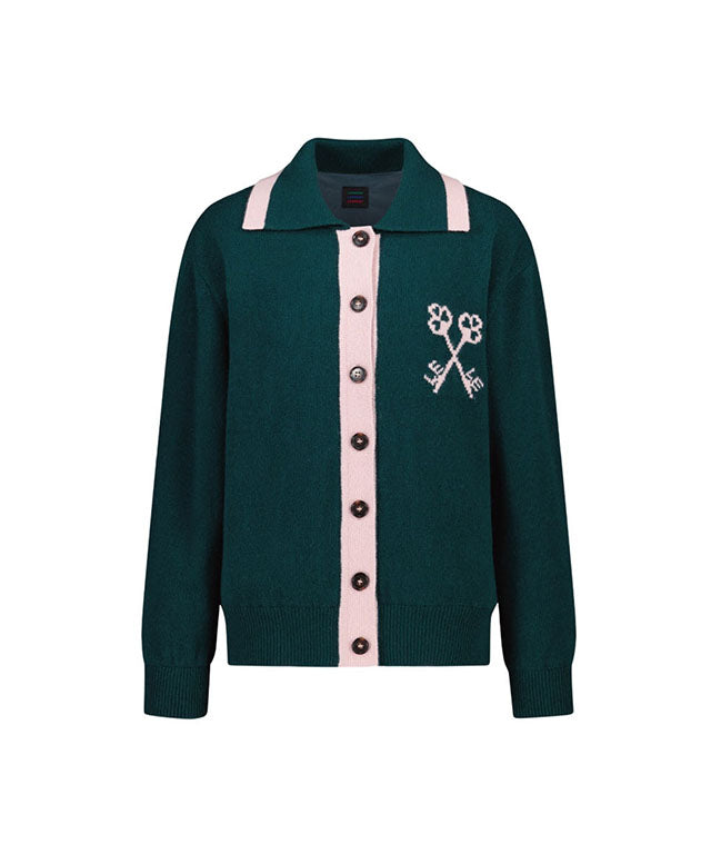 [SAMPLE SALE]LE SONNET Retro Winter Cardigan - Green
