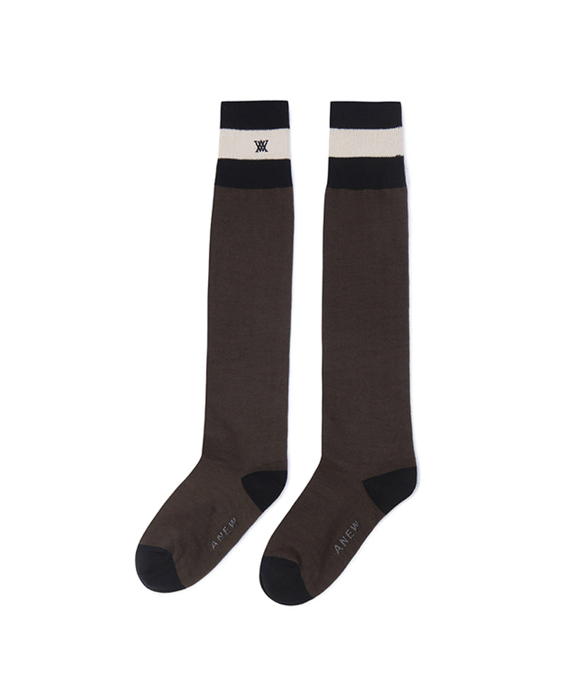 ANEW Golf Women's Three-Tone Knee Socks - Khaki