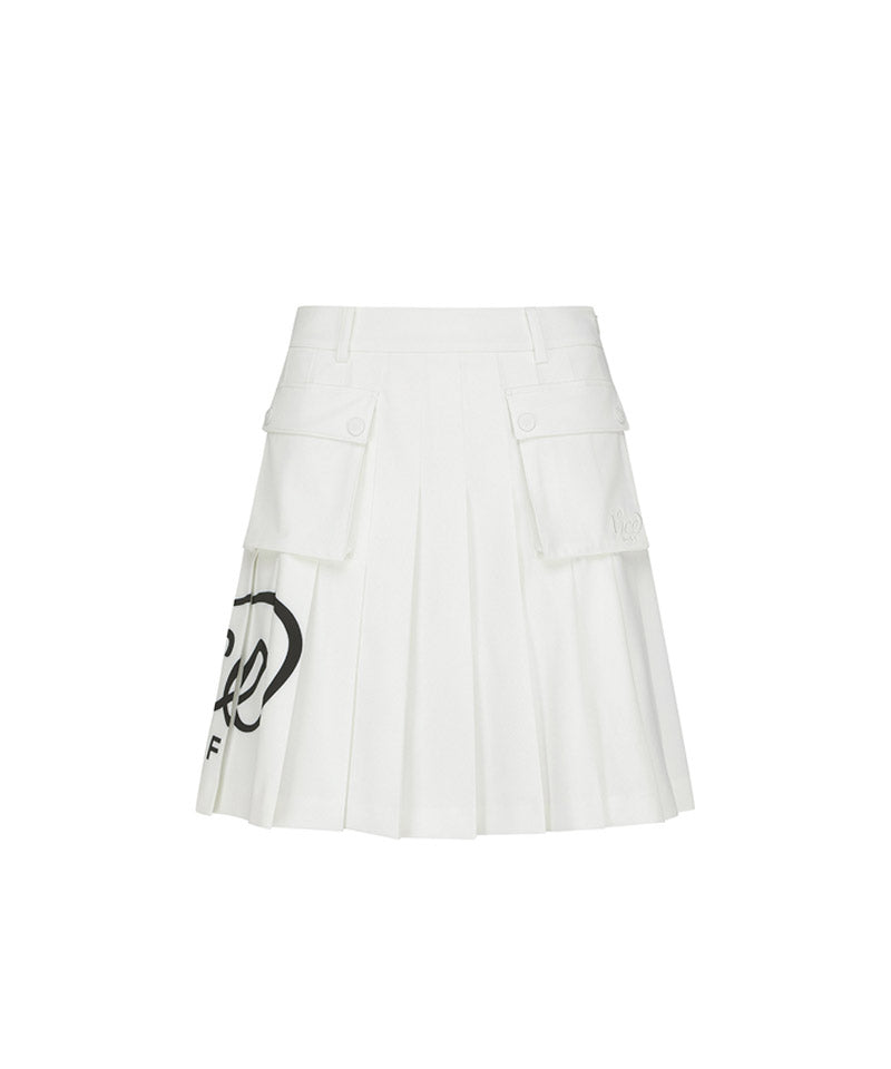 Vice Golf Atelier Women's Embrace Cargo Pleats Skirt - Bone White