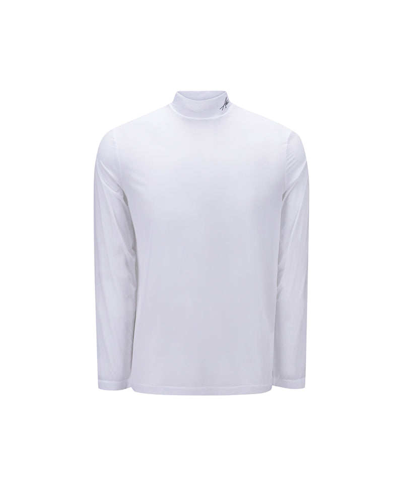 Men's Mock Neck Cooling Base Layer - White