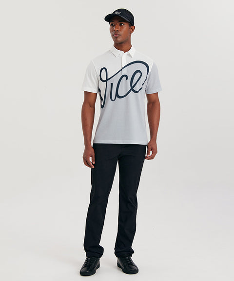 Vice Golf Atelier Men Big  Logo Point  Short T-Shirt - White