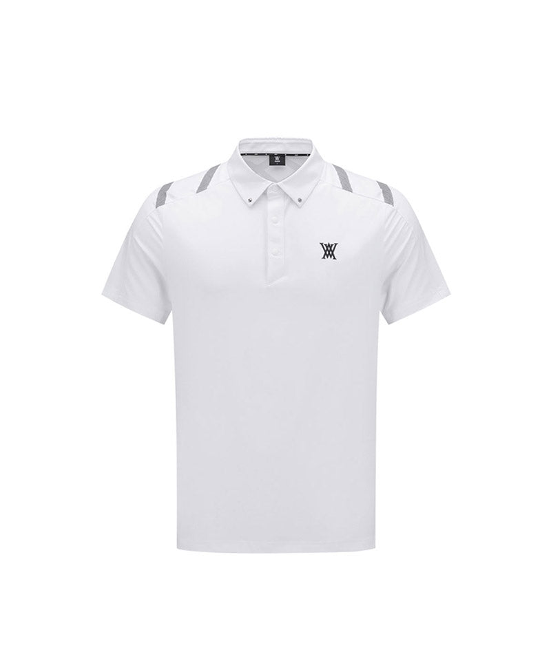 Men Ice Dots Logo Pattern Short T-Shirt - White