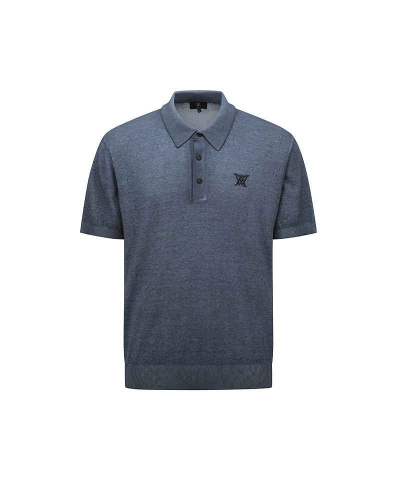 ANEW GOLF Jacquard Knit Polo Shirts - Blue
