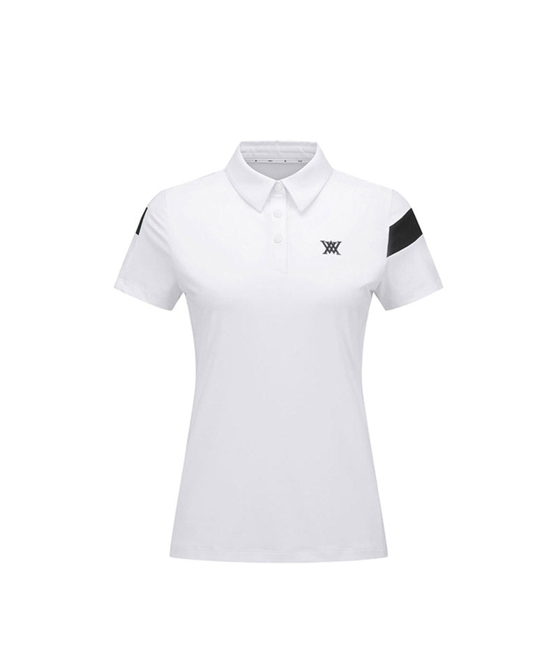 Women's Ice Dots Incision Point Short T-Shirt - White