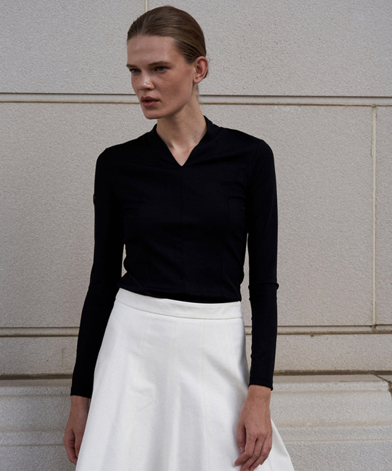 Anell Golf Soft Shawl Collar Top - Black