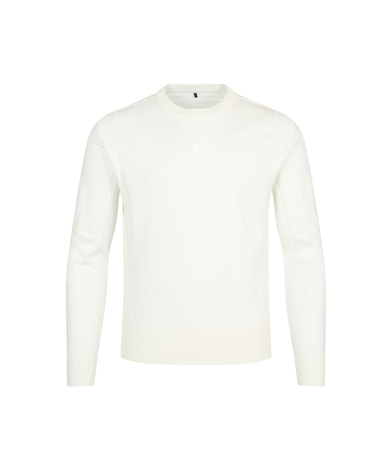 [Flash] Amazing Cre Men's Aero Tech Warm Round Sweater - White