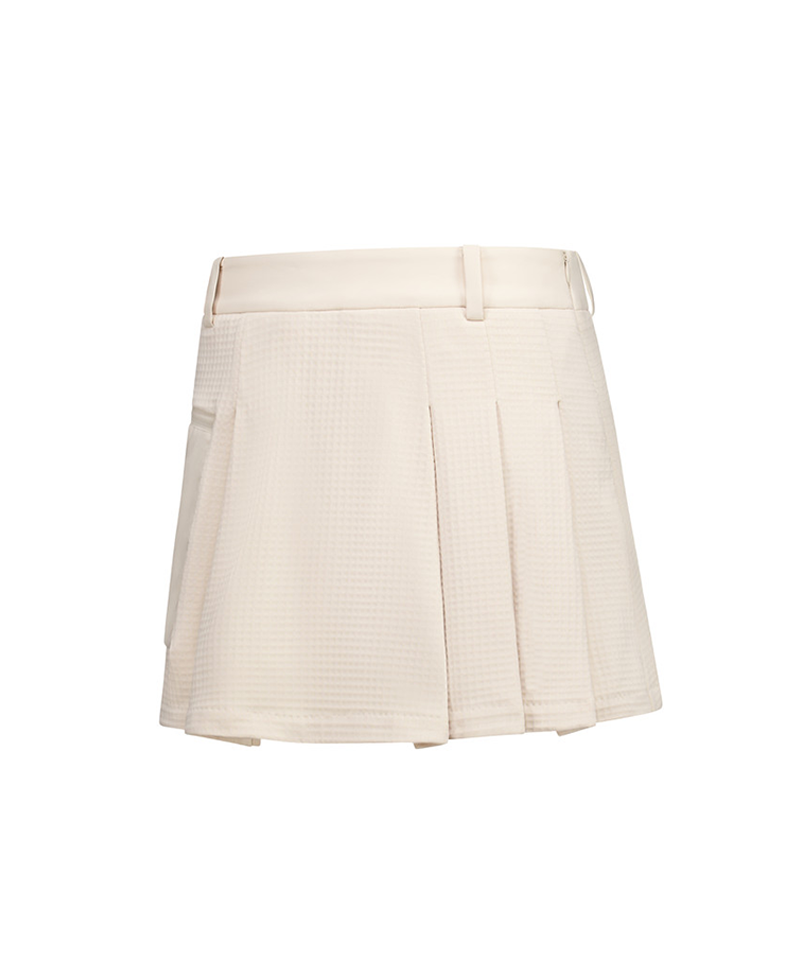 [Flash] Amazing Cre Women's Tech Fleece Pleats Golf Skirt - Stone