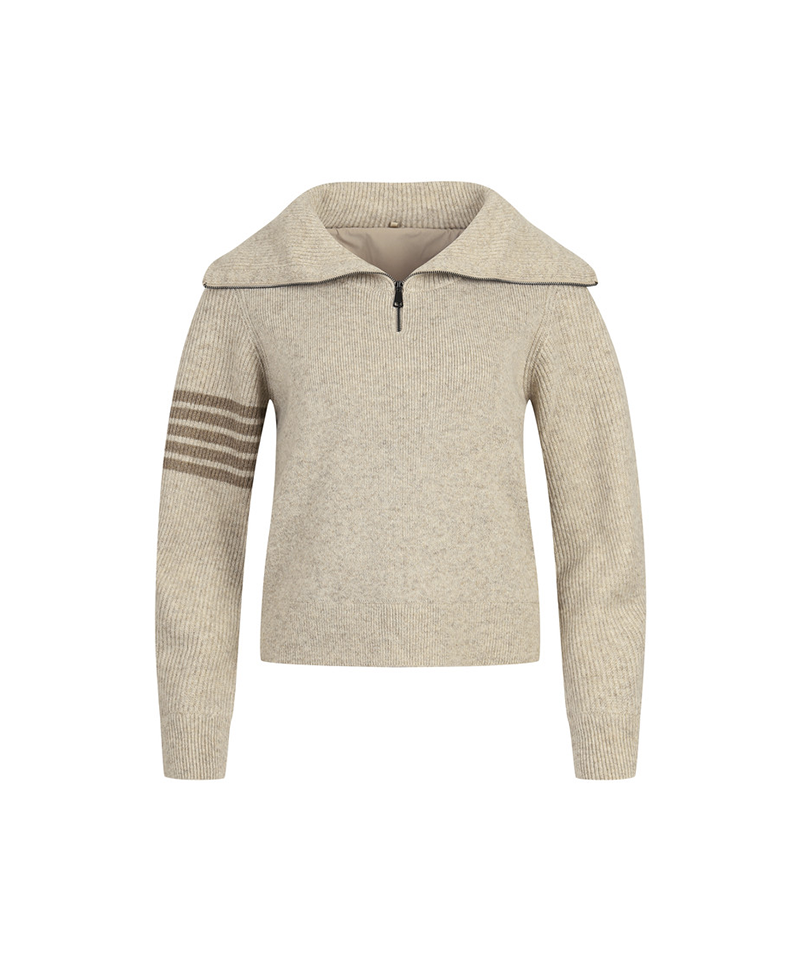 Amazing Cre Women's Ghost Casual Zip-Up Sweater - Light Beige