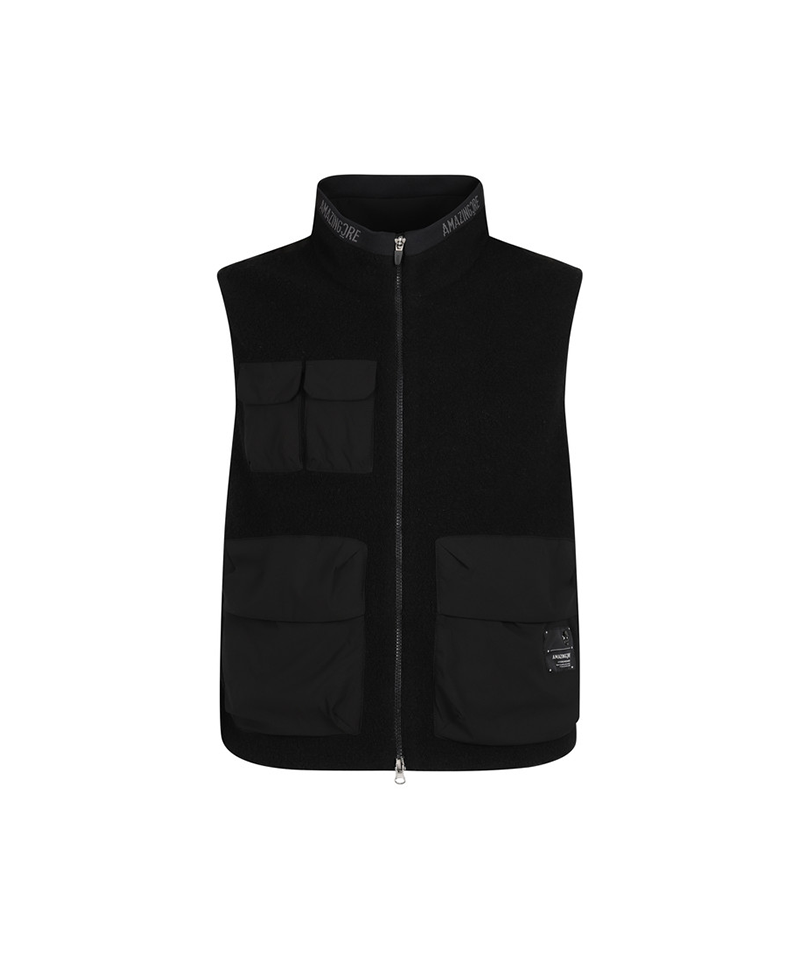 Amazing Cre Men's Fluffy Hive Vest - Black