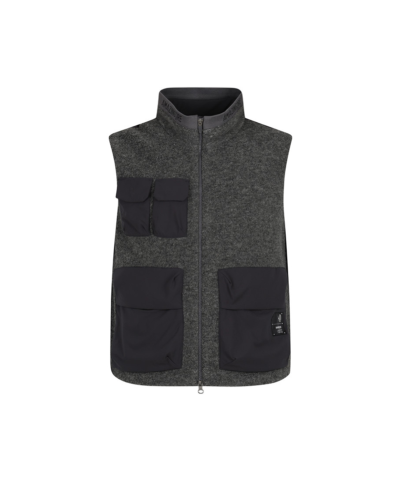 Amazing Cre Men's Fluffy Hive Vest - Dark Grey