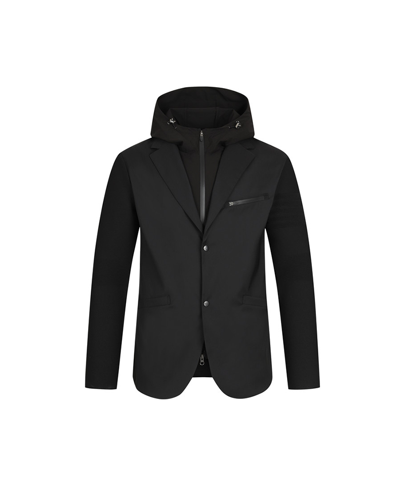 Amazing Cre Men's Ghost Hybrid Hoodie Sweater Jacket - Black