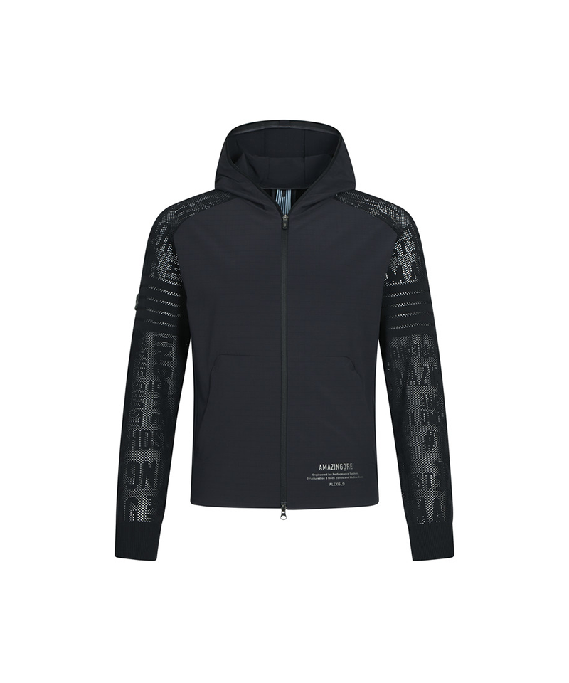 Amazing Cre Men's AD2 Air Circuit Hybrid Sweater Jacket - Black