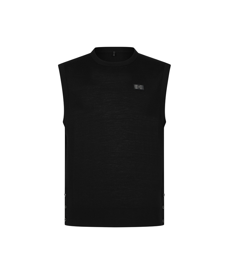 Amazing Cre Men's Ghost Round Neck Sweater Vest - Black