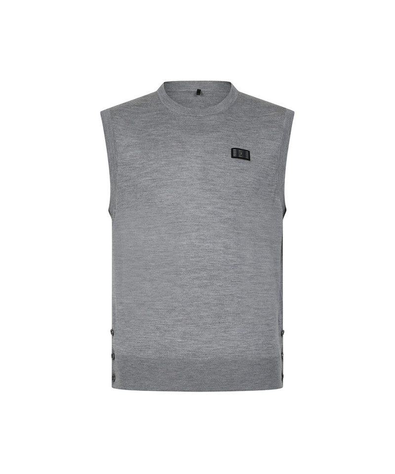 Amazing Cre Men's Ghost Round Neck Sweater Vest - Grey