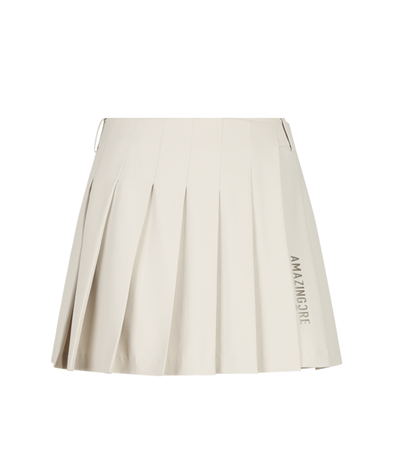 Amazing Cre Women's Technical Pleated Skirt - Stone