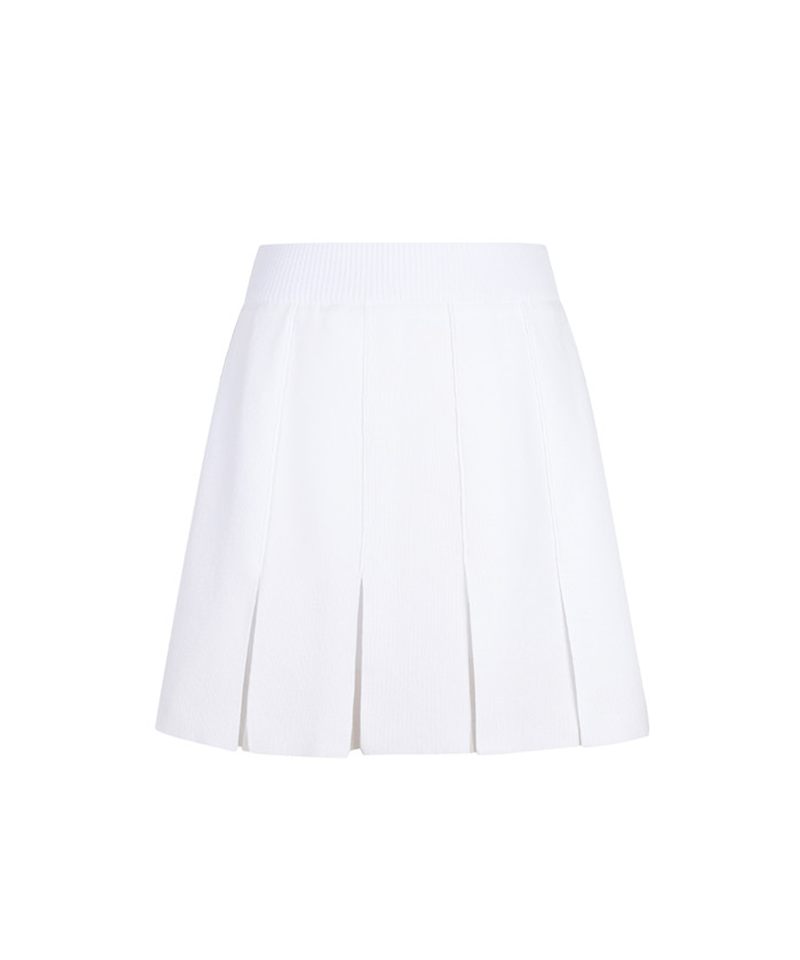 Amazing Cre Women's Dualplay Pleated Skirt Knit - White