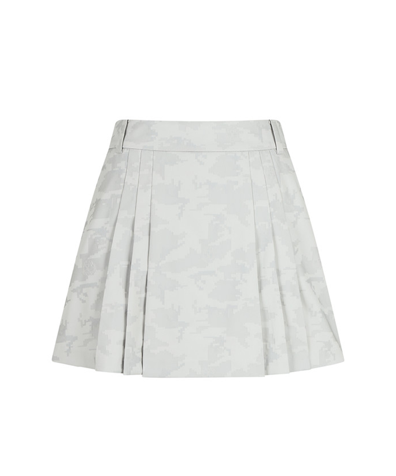 Amazing Cre Women's SP3 Pixel Camo Jacquard Pleated Culottes - Light Grey