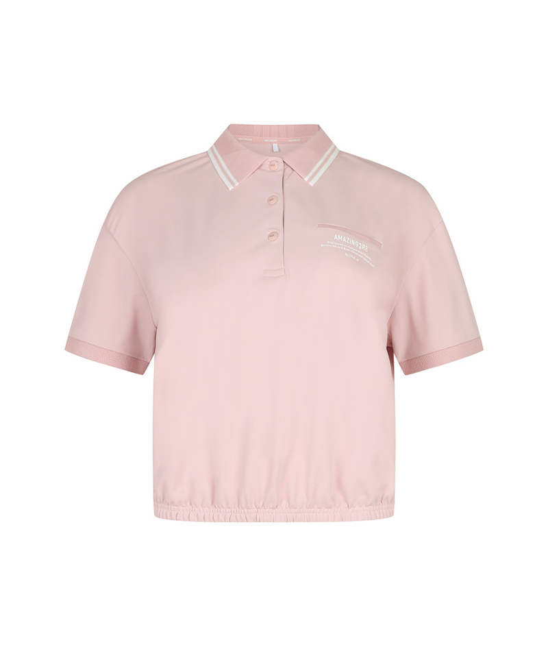 Amazing Cre Women basic PQ collared T-shirt - Light Pink