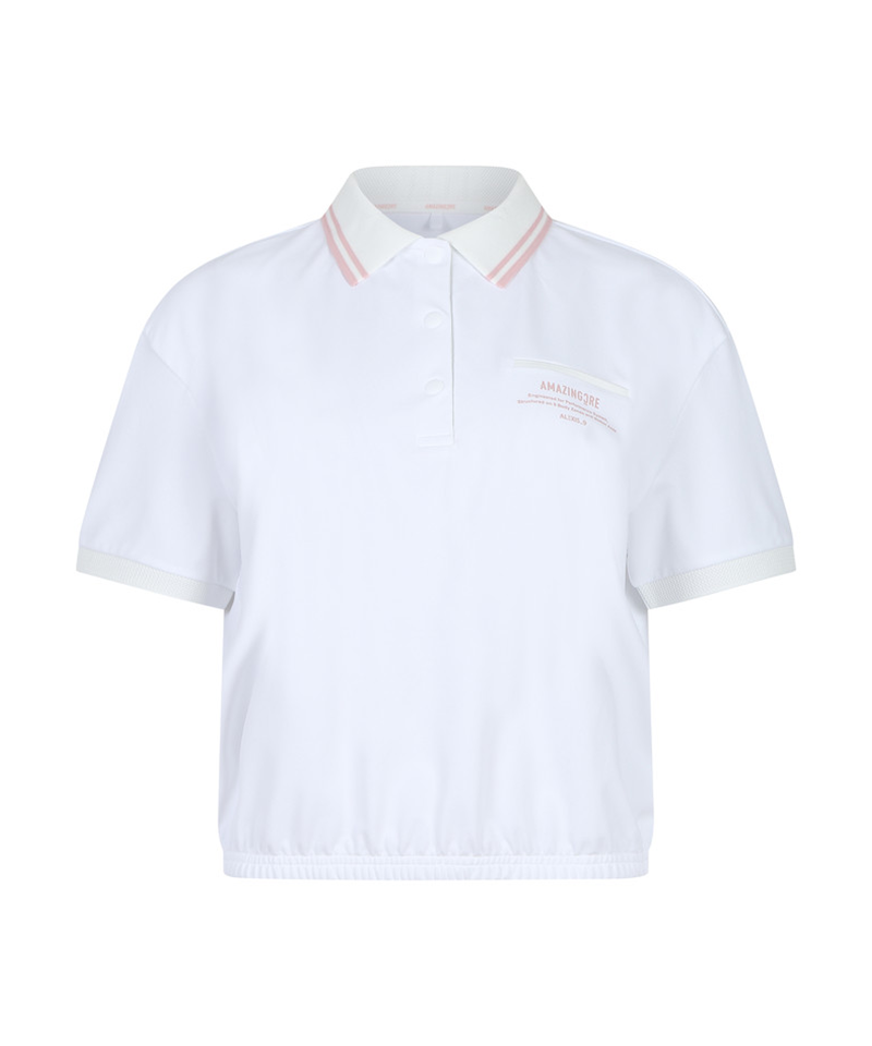 Amazing Cre Women basic PQ collared T-shirt - White