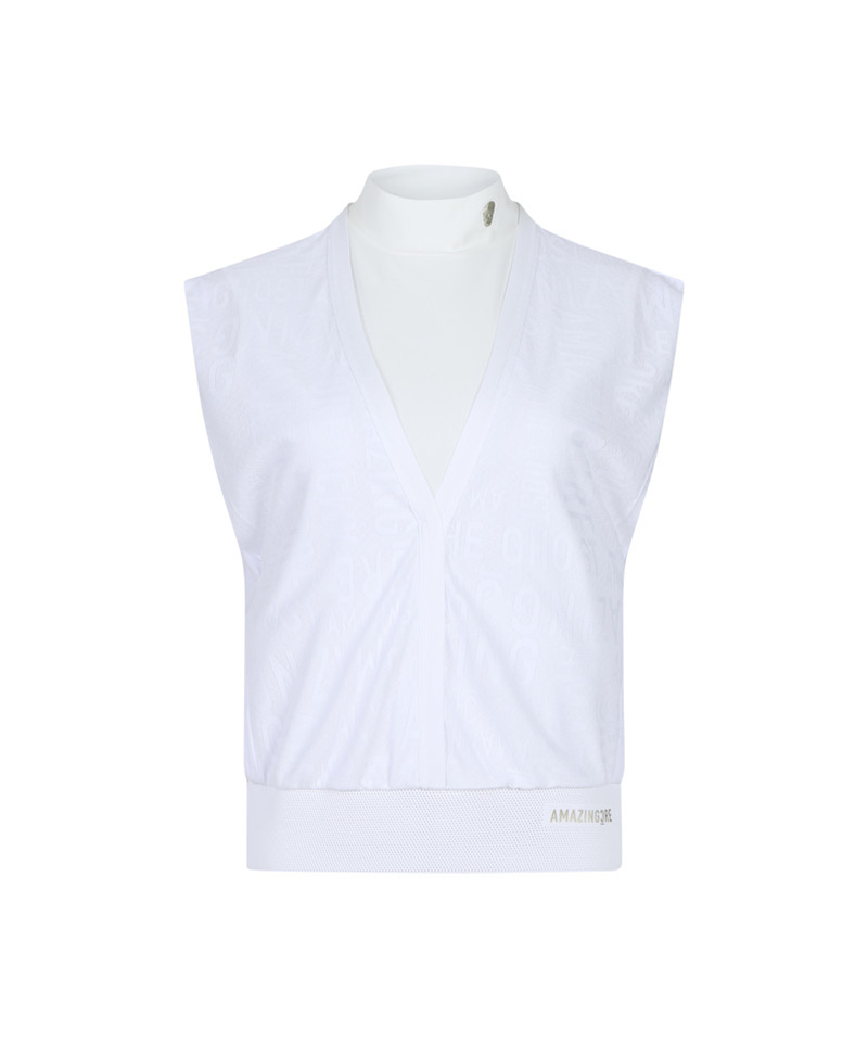 Amazing Cre Women air circuit layered sleeveless T-shirt - White