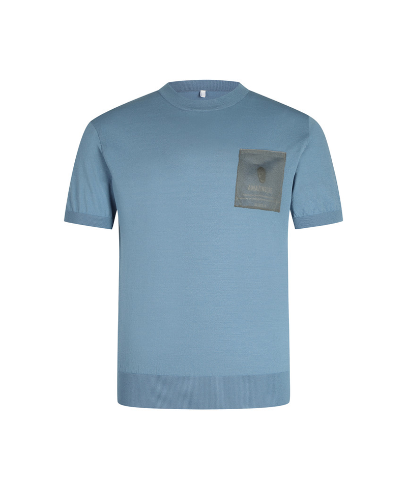 Amazing Cre Men's Dual Play Round Neck Sweater - Melange Blue