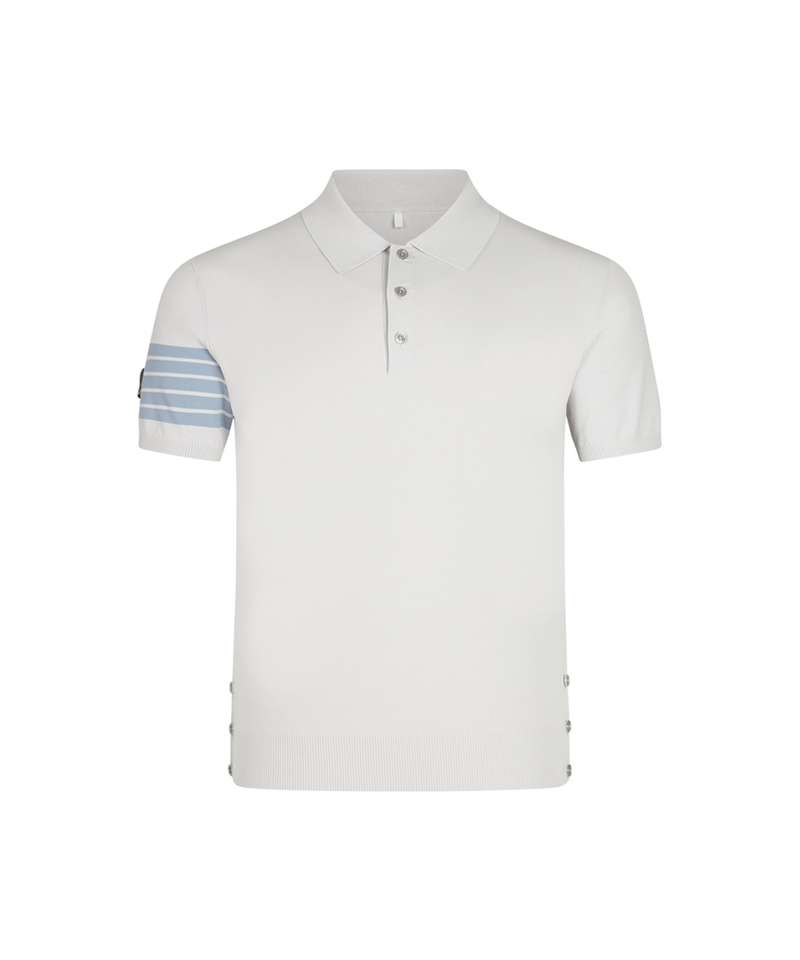 Amazing Cre Men's Ghost Polo Collared Short Sleeve Sweater - Light Grey