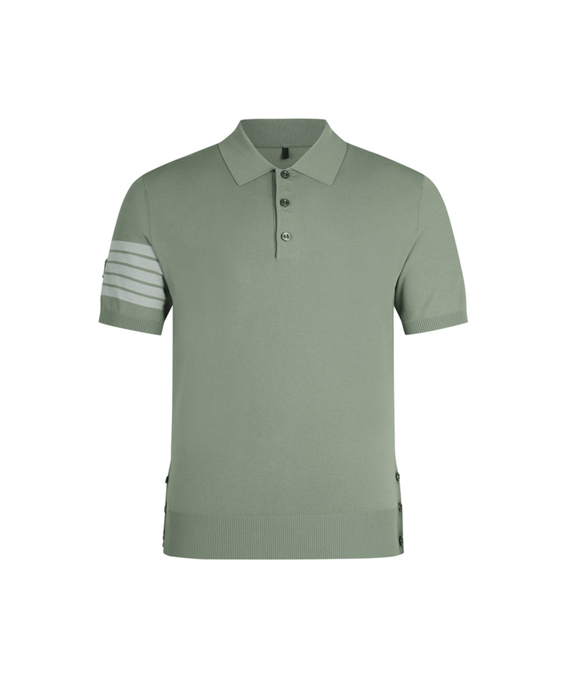 Amazing Cre Men's Ghost Polo Collared Short Sleeve Sweater - Light Khaki