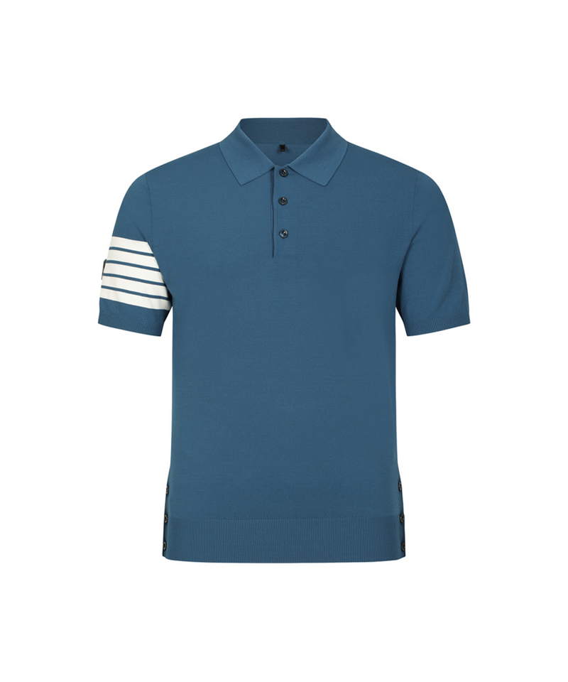 Amazing Cre Men's Ghost Polo Collared Short Sleeve Sweater - Turquoise
