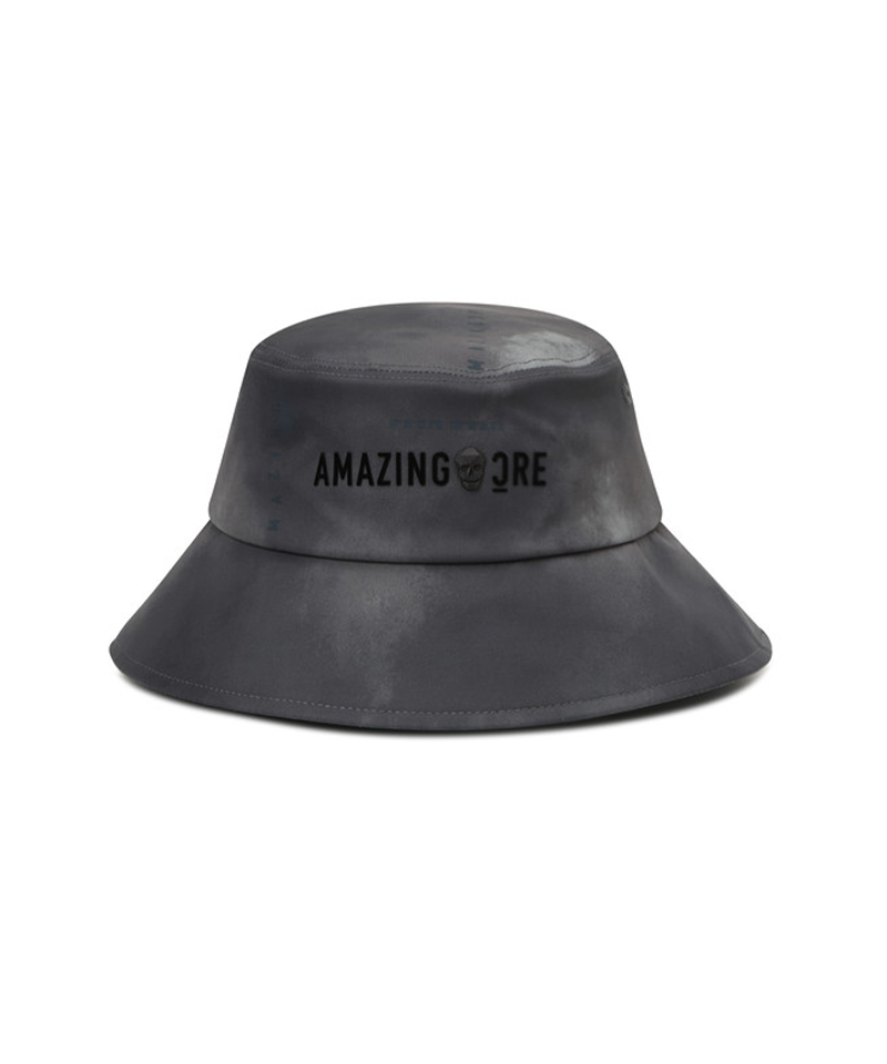 Amazing Cre Smog Print Unbalanced Hat - Dark Grey
