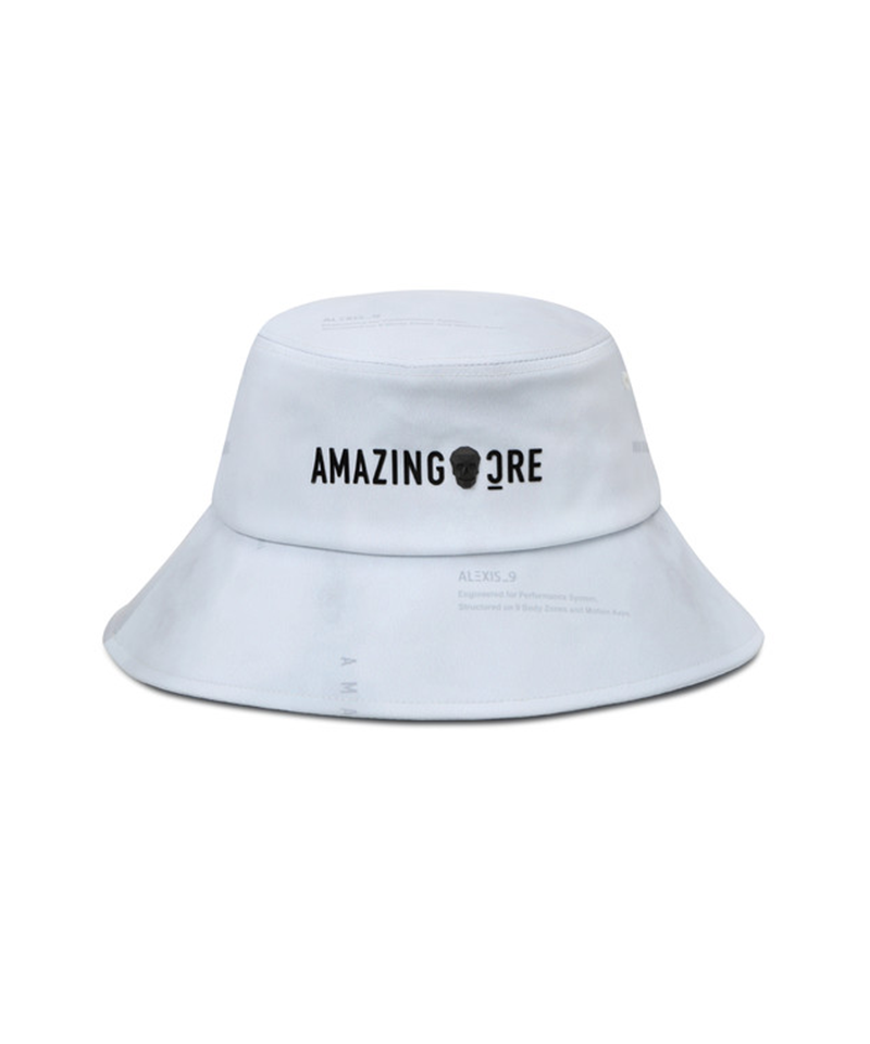 Amazing Cre Smog Print Unbalanced Hat - Light Grey