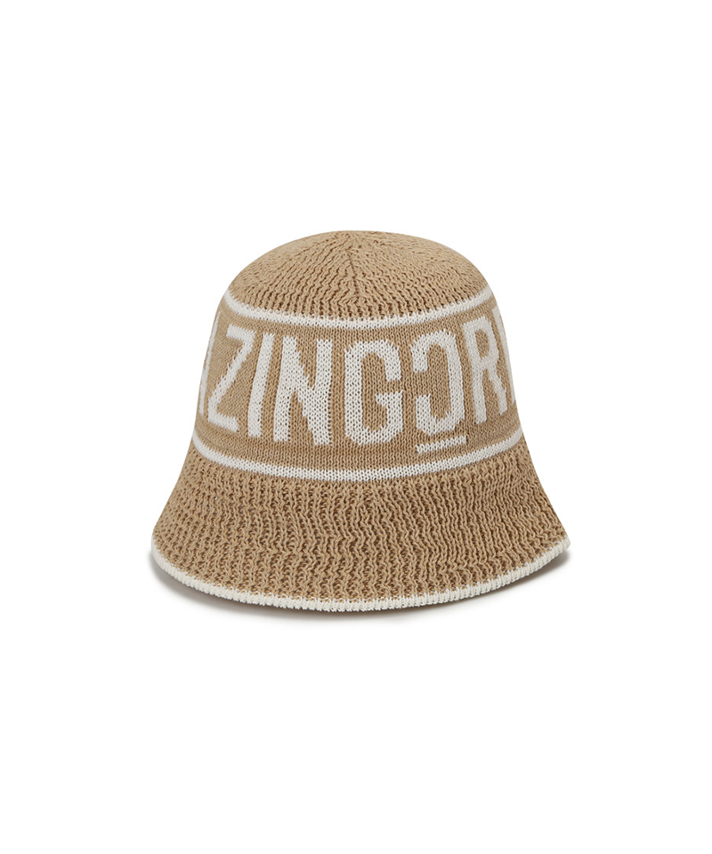 Amazing Cre Logo Cotton Knitted Hat - Light Beige