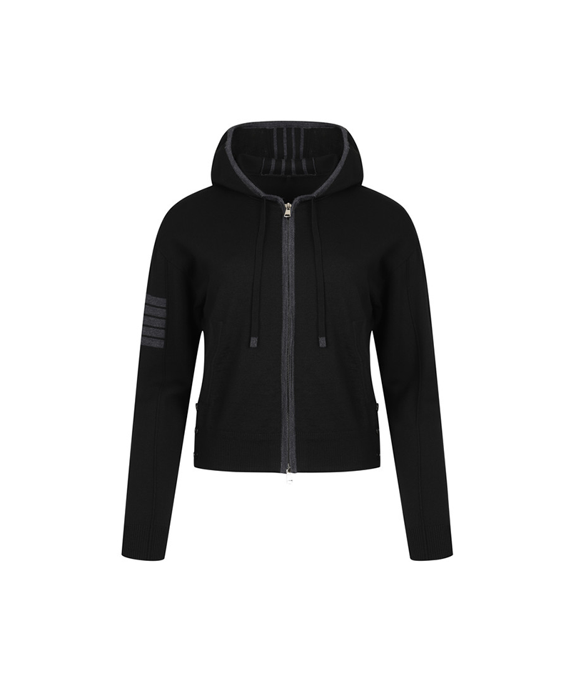 Amazing Cre Women's Ghost Hoodie Zip-Up Cardigan - Black