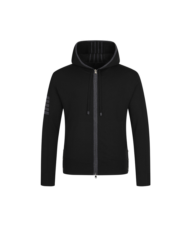 Amazing Cre Men's Ghost Hoodie Zip-Up Cardigan - Black