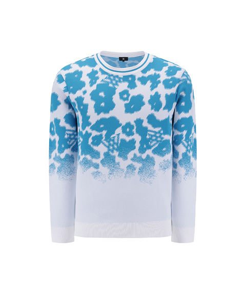 Men's FA Flower Pattern Sweater - White
