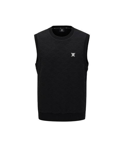 Men's FA Logo Pattern Jersey Vest - Black