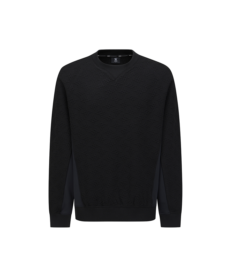 Men's FA Logo Pattern Sweatshirt - Black