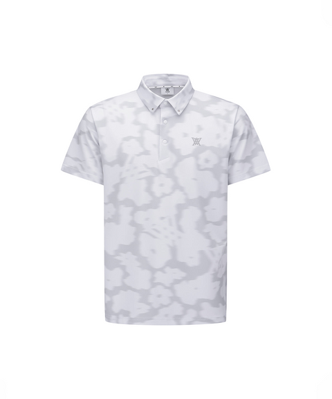 Men's FA Flower Pattern Short T-Shirt - Light Grey