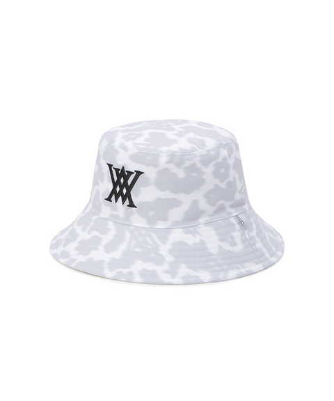 Unisex Flower Pattern Reversible Bucket Hat - White