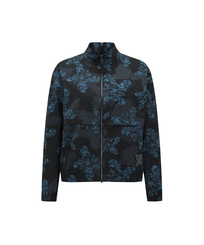 Women's FA Flower Pattern Anorak Jacket - Black