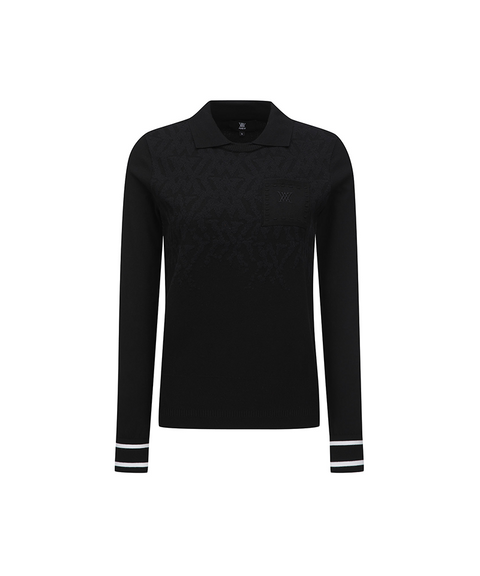 Women's FA Logo Pattern Sweater - Black