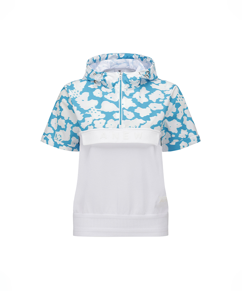 Women's FA Hybrid Hooded Short Sleeve Sweater - Blue