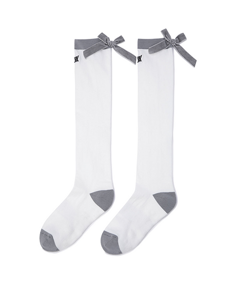 Women's Ribbon Knee Socks - Off White