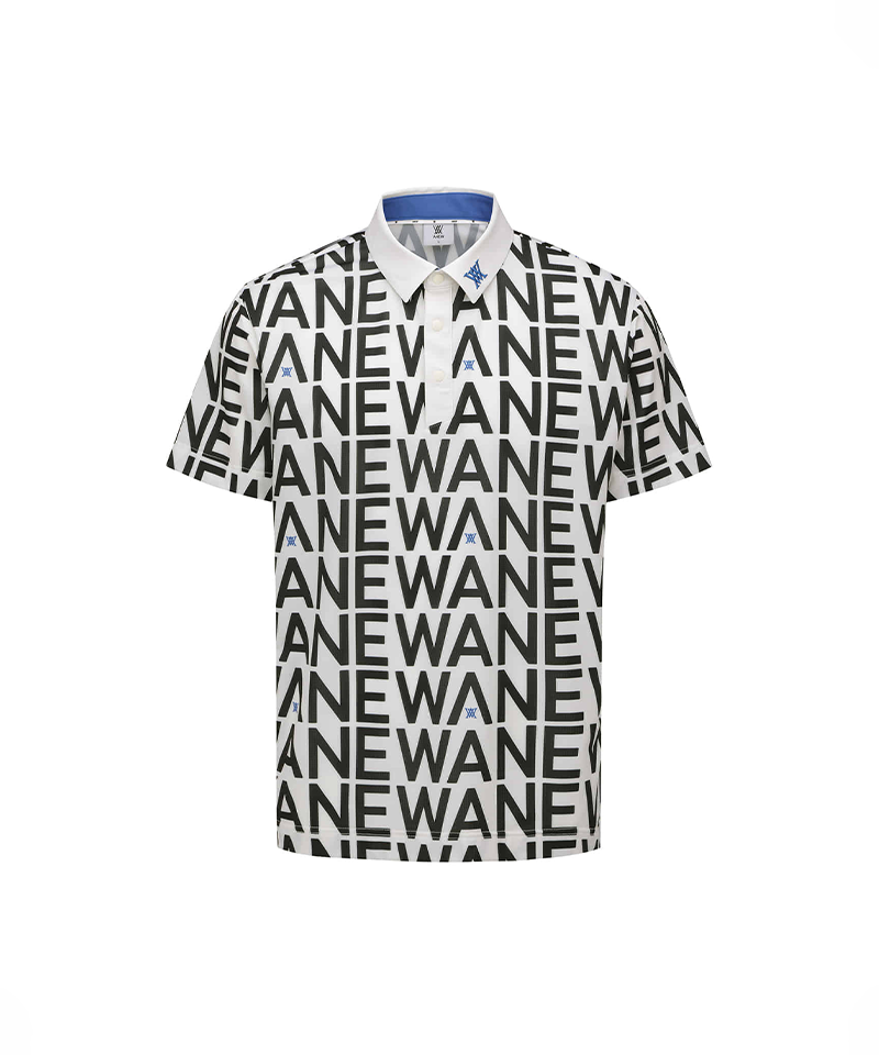 Men's SM Logo Pattern Short T-Shirt - Cream